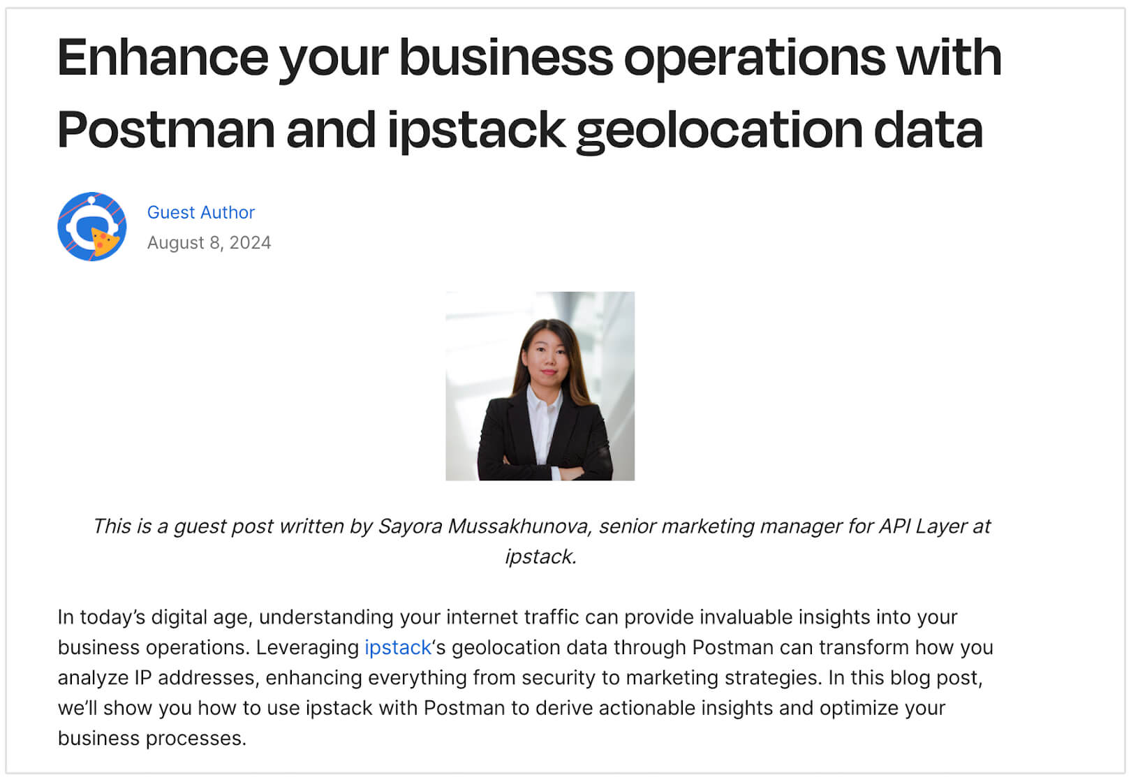 Ejemplo de publicación de invitado